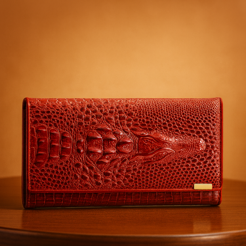 Ruby Croc Wallet - Imagen 1