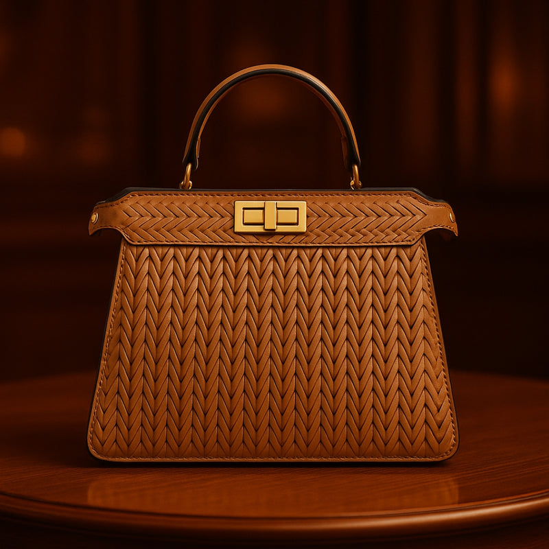 Leather Rail Golden Lock Bag - Imagen 1