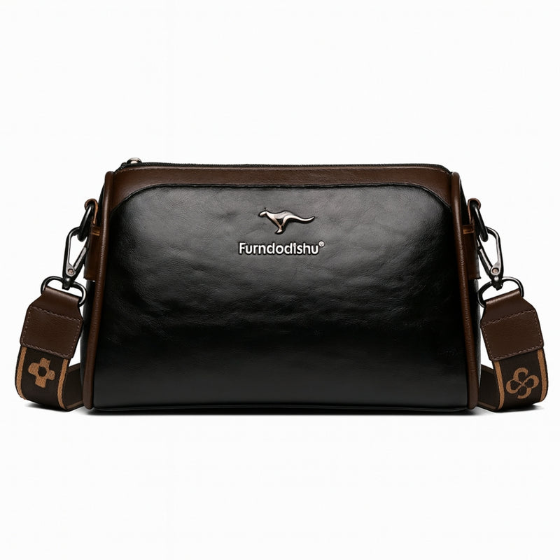 Black Leather Handbag - Imagen 1