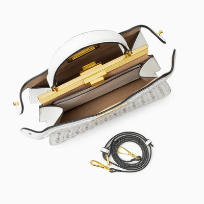 Leather Rail Golden Lock Bag