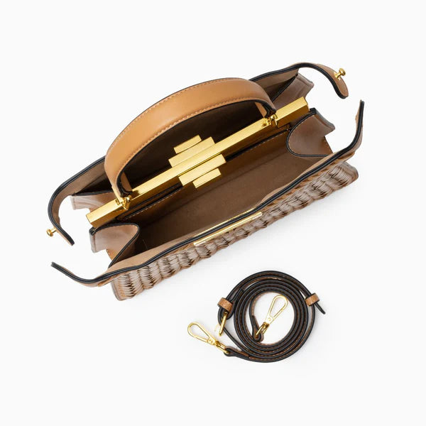 Leather Rail Golden Lock Bag - Imagen 3