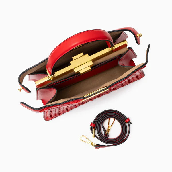 Leather Rail Golden Lock Bag - Imagen 7